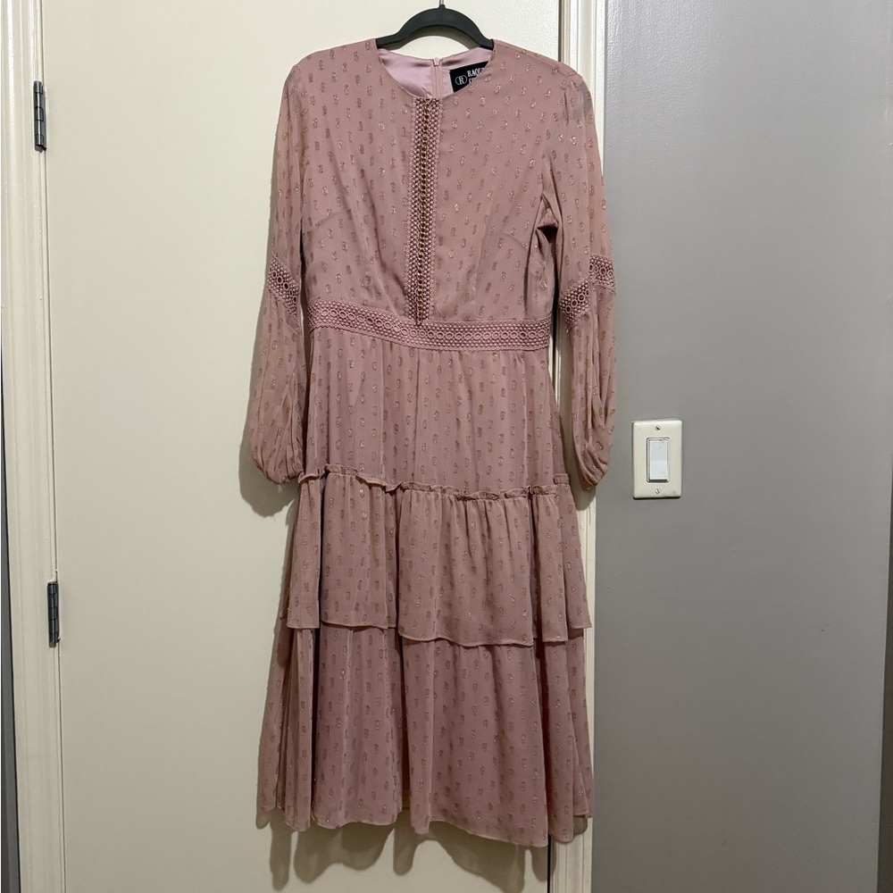 Elegant Long Sleeve Dress in Dusty Pink